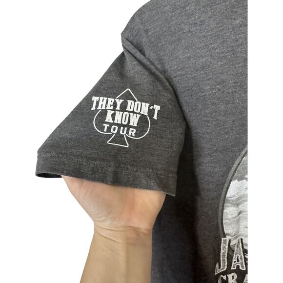 Jason Aldean 2016 Crazy Town Lounge VIP Concert T-Shirt Medium Gray Women's Band - Picture 3 of 5